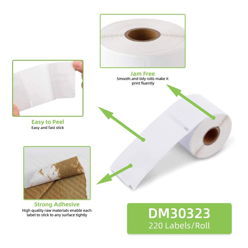 Anylabel Compatible 2-1/8"" x 4"" Direct Thermal Labels Replacement for DYMO 30323 Address Shipping Postage Barcodes, Compatible with Rollo, DYMO 4XL & Zebra Desktop Printers (12 Rolls, 220 Labels/Roll) - Image 4